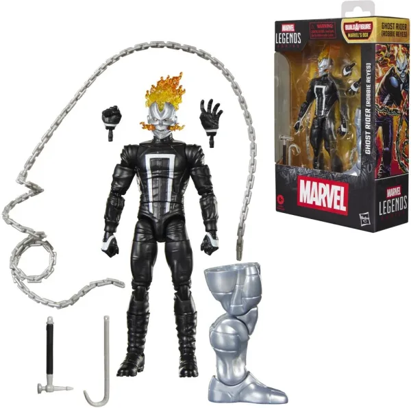 Figura hasbro marvel legends series build a figure marvel's box ghost rider (robbie reyes)