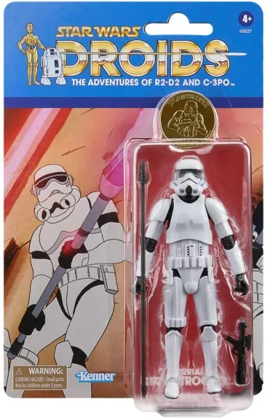 Figura hasbro star wars droids the adventures of r2 - d2 and c - 3po stormtrooper