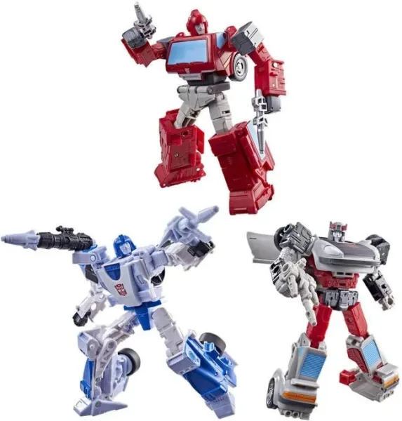 Pack figuras hasbro transformers age of the primes mirage ironhide & bluestreak