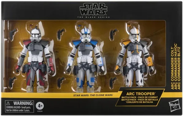 Set 3 figuras hasbro star wars the black series the clone wars arc commander colt. havoc & blitz
