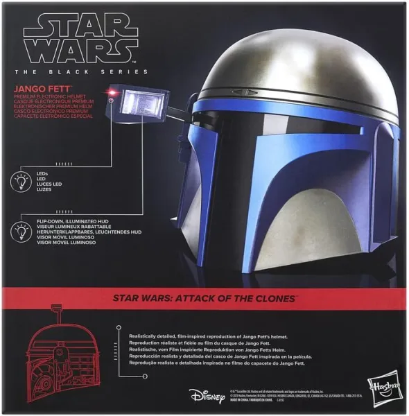 Réplica casco electrónico hasbro star wars the black series jango fett