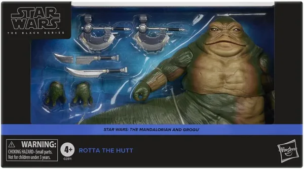 Figura hasbro star wars the black series the mandalorian and grogu rotta the hutt