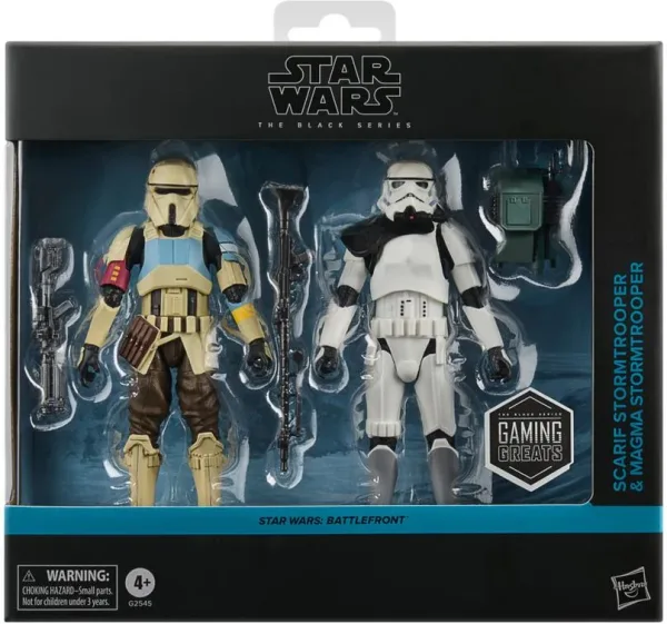 Pack 2 figuras hasbro star wars the black series battlefront scarf stormtrooper & magma stormtrooper