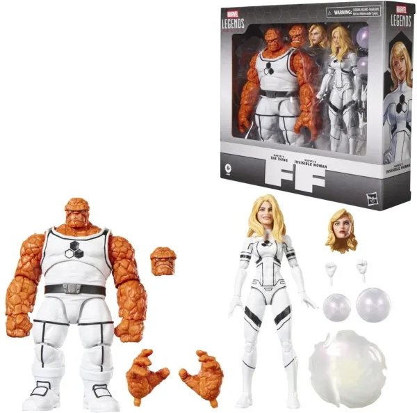 Figura hasbro marvel legends series marvel's the thing & marvel's invisible woman