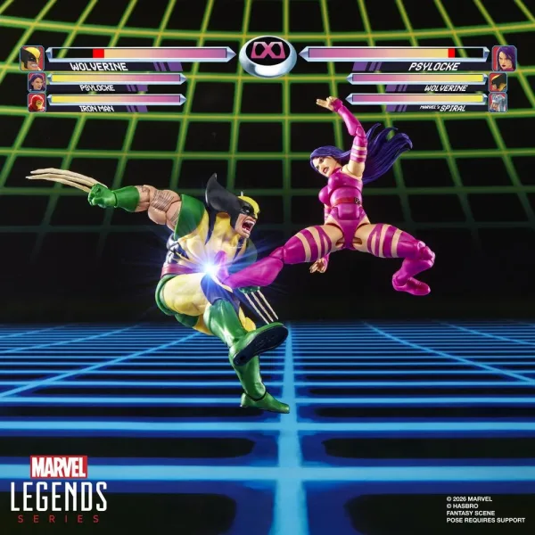 Pack 2 figuras hasbro marvel legends series wolverine vs psylocke