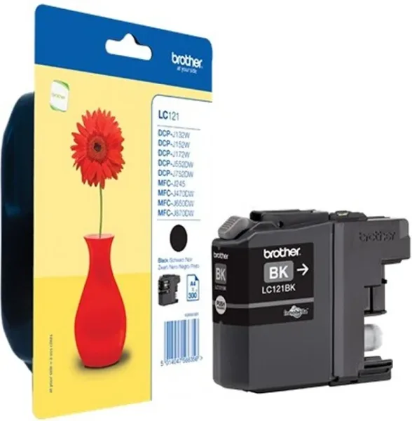 Brother Cartucho LC121BKBP Negro Blister