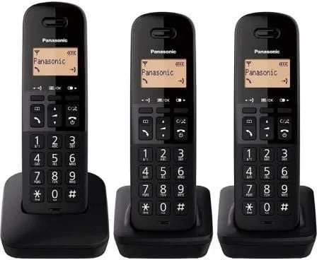 Teléfono Inalámbrico Panasonic KX-TGB613SPB/ Pack TRIO/ Negro