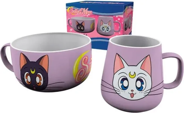Set taza + bowl abystyle sailor moon luna & artemis