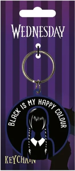 Llavero pyramid wednesday addams black is my happy color