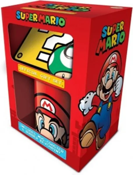 Set taza posavasos y llavero pyramid super mario