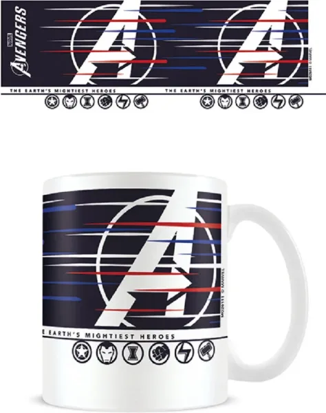 Taza de desayuno pyramid marvel avengers los vengadores logo