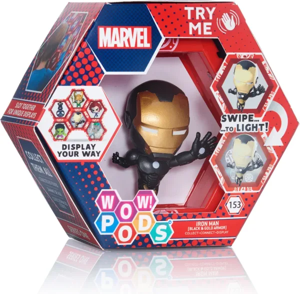 Figura wow! pod marvel iron man (black & gold armour)