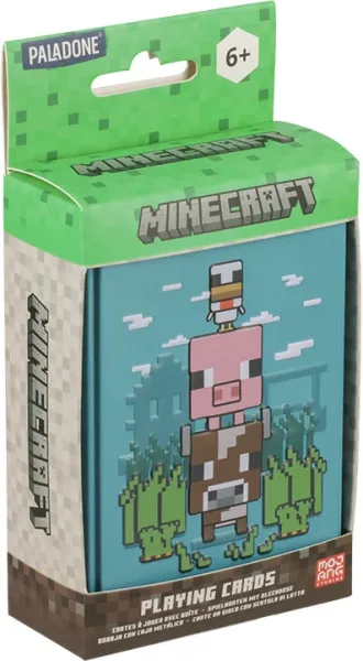 Baraja de cartas en caja metálica paladone minecraft