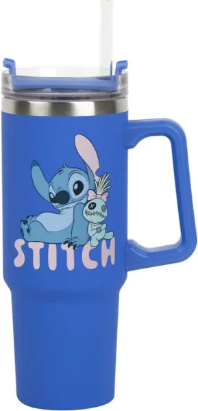 Vaso de viaje termico con pajita paladone disney stitch 900ml