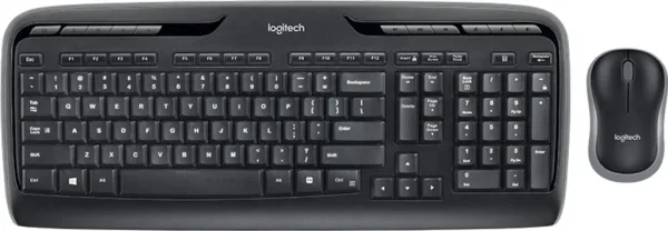Teclado + mouse logitech mk330 wireless inalambrico negro ingles internacional