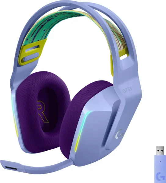 Auricular con microfono logitech g g7 gaming wireless inalambrico lila