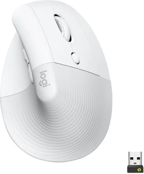 Mouse raton vertical logitech lift for business 6 botones 4000 dpi wireless inalambrico blanco hueso