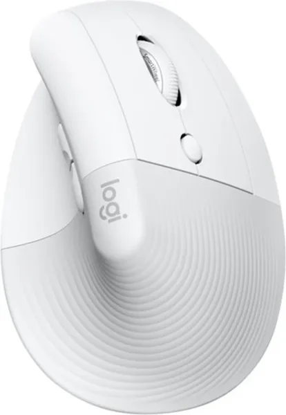 Mouse raton vertical logitech lift para mac 6 botones 4000 dpi wireless inalambrico blanco hueso