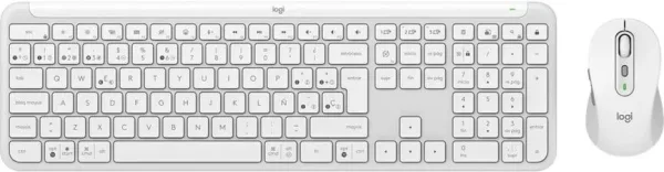 Teclado + raton logitech mk950 inalambrico blanco