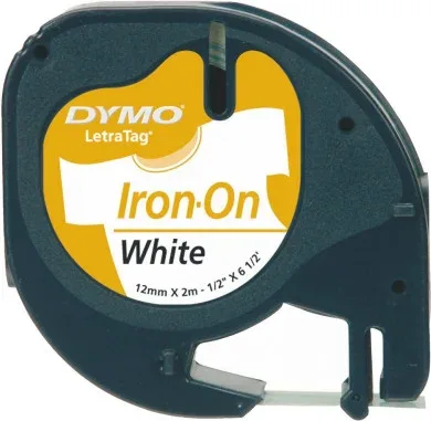 Cinta Rotuladora Letratag Ropa 12Mmx2M Negro/Blanco Dymo S0718850