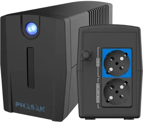 SAI Línea Interactiva Phasak Ottima 1060 VA Interactive/ 1060VA-600W/ 2 Salidas/ Formato Torre