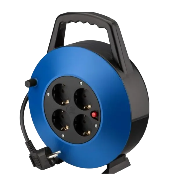 Regleta alargadera phasak 4 tomas schuko con proteccion enrollable 10 metros