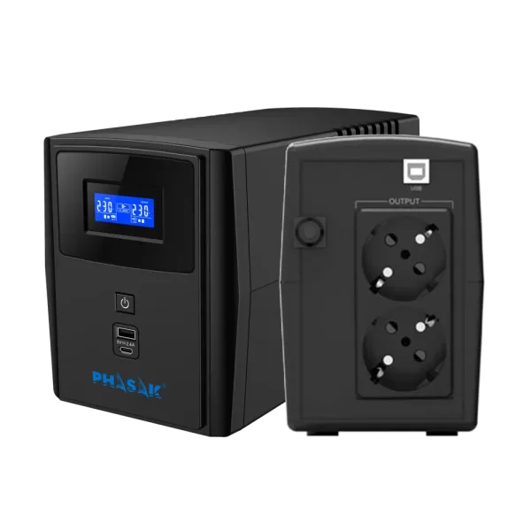 SAI Línea Interactiva Phasak SIRIUS 800 VA Interactive/ 800VA-480W/ 2 Salidas/ Formato Torre