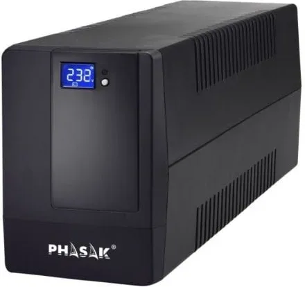 SAI Línea Interactiva Phasak 650 VA LCD Interactive/ 650VA/ 2 Salidas/ Formato Torre