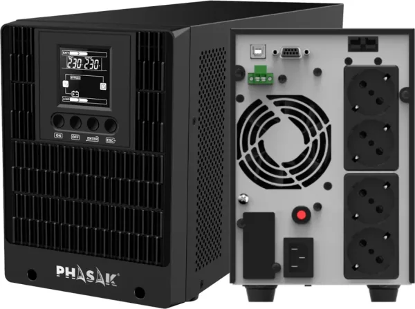 SAI Online Phasak 2000 VA Online LCD/ 2000VA-2000W/ 4 Salidas/ Formato Torre