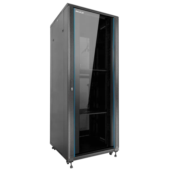 Armario rack de suelo 19 pulgadas phasak pro 32u negro 600x600 montado pho 6632