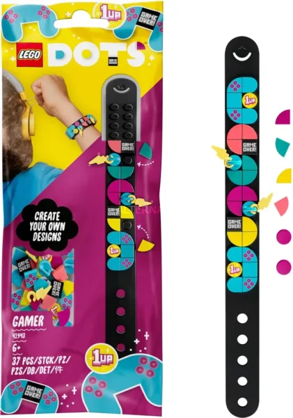 Lego dots pulsera con amuletos gamer
