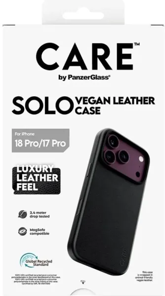 Care VeganLeatherCase Black MagSafe IP 18Pro 17Pro