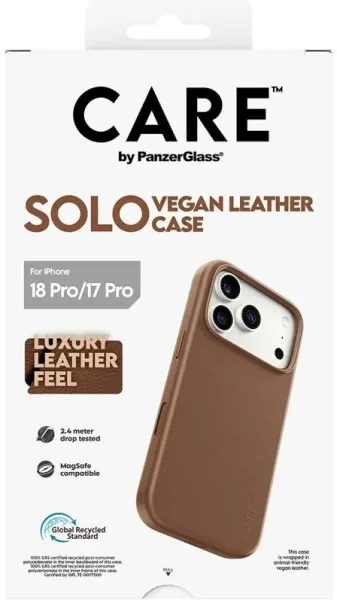 Care VeganLeatherCase Brown MagSafe IP 18Pro 17Pro