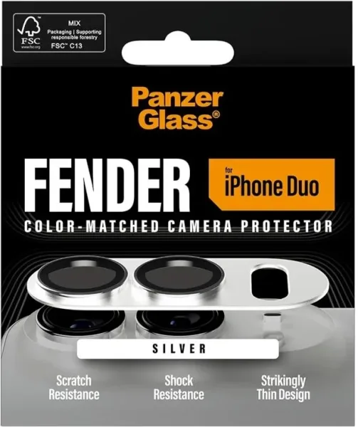 PanzerGlass Fender Camera Prot iPhone Duo Silver
