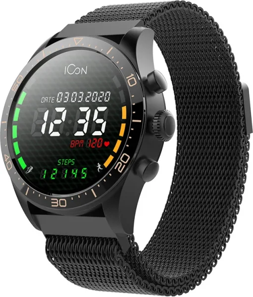Reloj smartwatch forever amoled icon aw - 100 color negro