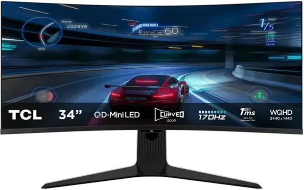 TCL 34R83Q Monitor 34" MiniLed 4K 170Hz 1ms Curv