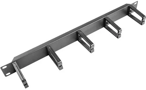 Organizador de cables lanberg 5 anillas plastico 1u tipo b rack 19 negro