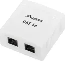 Roseta de Superficie Lanberg Cat.5E Utp 2X Toma Rj45 Blanco