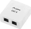 Roseta de Superficie Lanberg Cat.6 Utp 2X Toma Rj45 Blanco