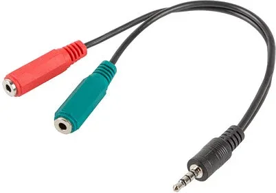 Adaptador lanberg minijack 3.5mm m 4pin 2x minijack 3.5mm h 3pin