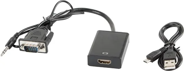 Adaptador lanberg VGA macho+audio 3.5mm jack -  HDMI hembra