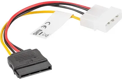 Cable lanberg alimentacion molex macho a sata hembra 15 cm