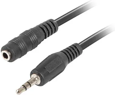 Cable lanberg estereo jack 3.5 mm macho a jack 3.5 mm hembra negro 1.5 m