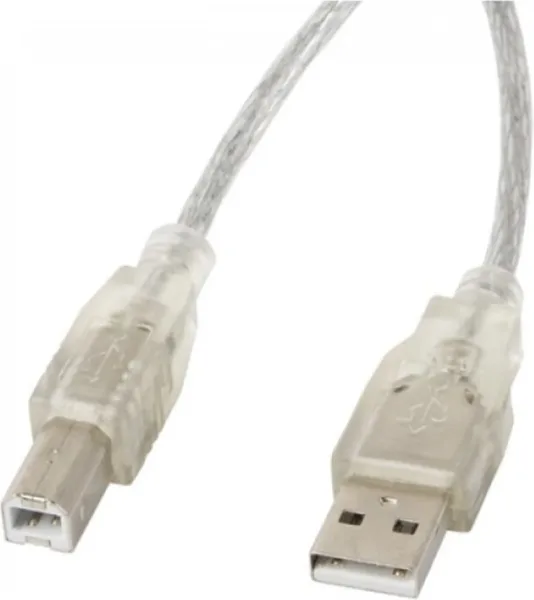 Cable USB tipo b a USB 2.0 tipo a lanberg 1.8m - macho -  macho - transparente
