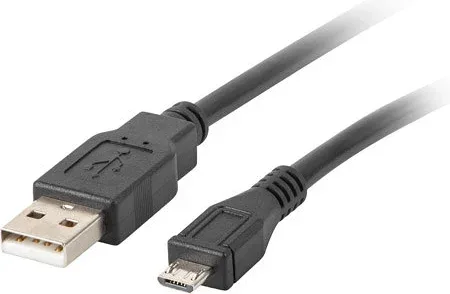 Cable USB lanberg 2.0 macho -  micro USB macho 0.3m negro
