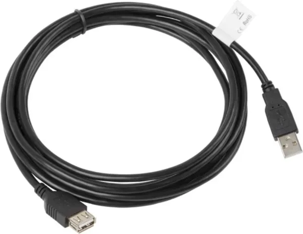 Cable alargador lanberg USB 2.0 macho - hembra -  3m - negro