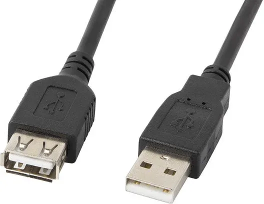 Cable alargador lanberg USB 2.0 macho hembra 5m negro