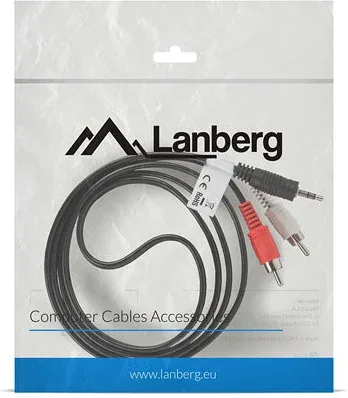 CABLE ESTEREO LANBERG JACK 3.5MM/2X RCA MACHO 1.5M
