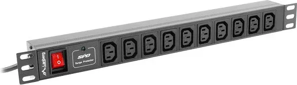 Regleta lanberg 1u 10a rack 19 10x socket negro 2m