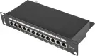 Patch Panel Lanberg 12 Puertos 1U 10" Cat.6 Blindado Negro